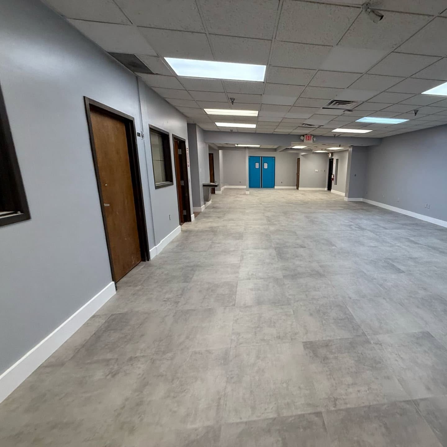 Interior room after flooring and finish updates